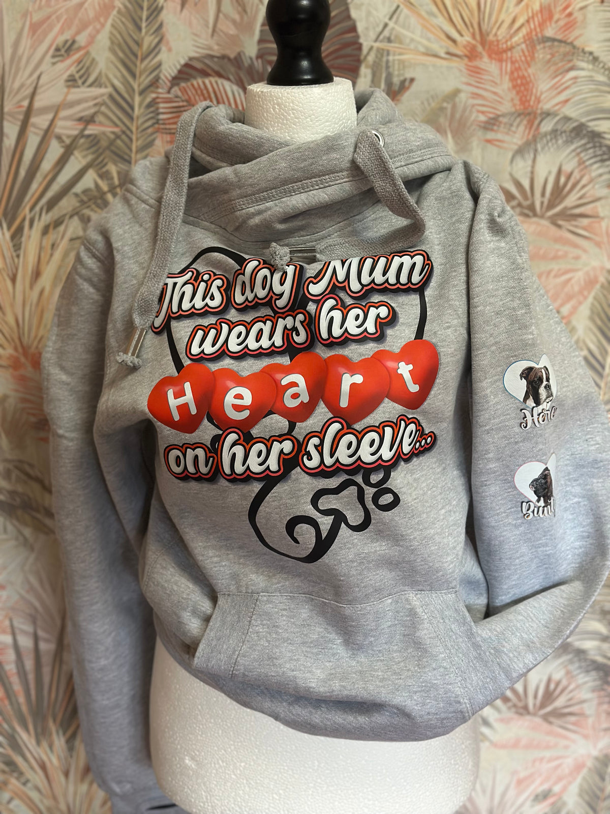 Premium Personalised Heart on My Sleeve Pet Hoodie