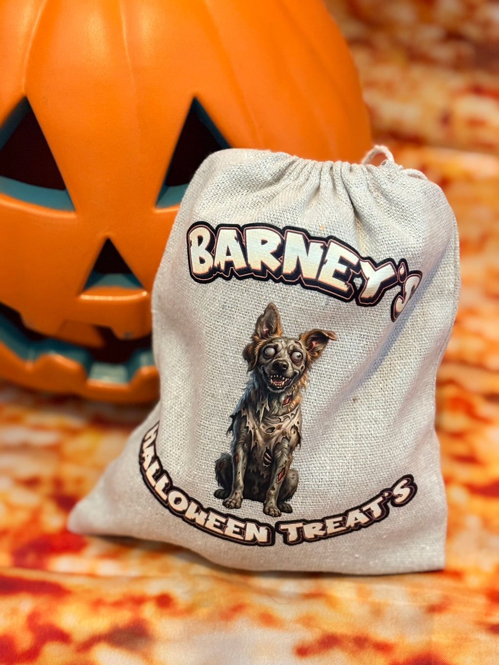 PRE-ORDER - Personalised Dog Halloween Treat Bag | Custom Pet Costume Drawstring Pouch UK