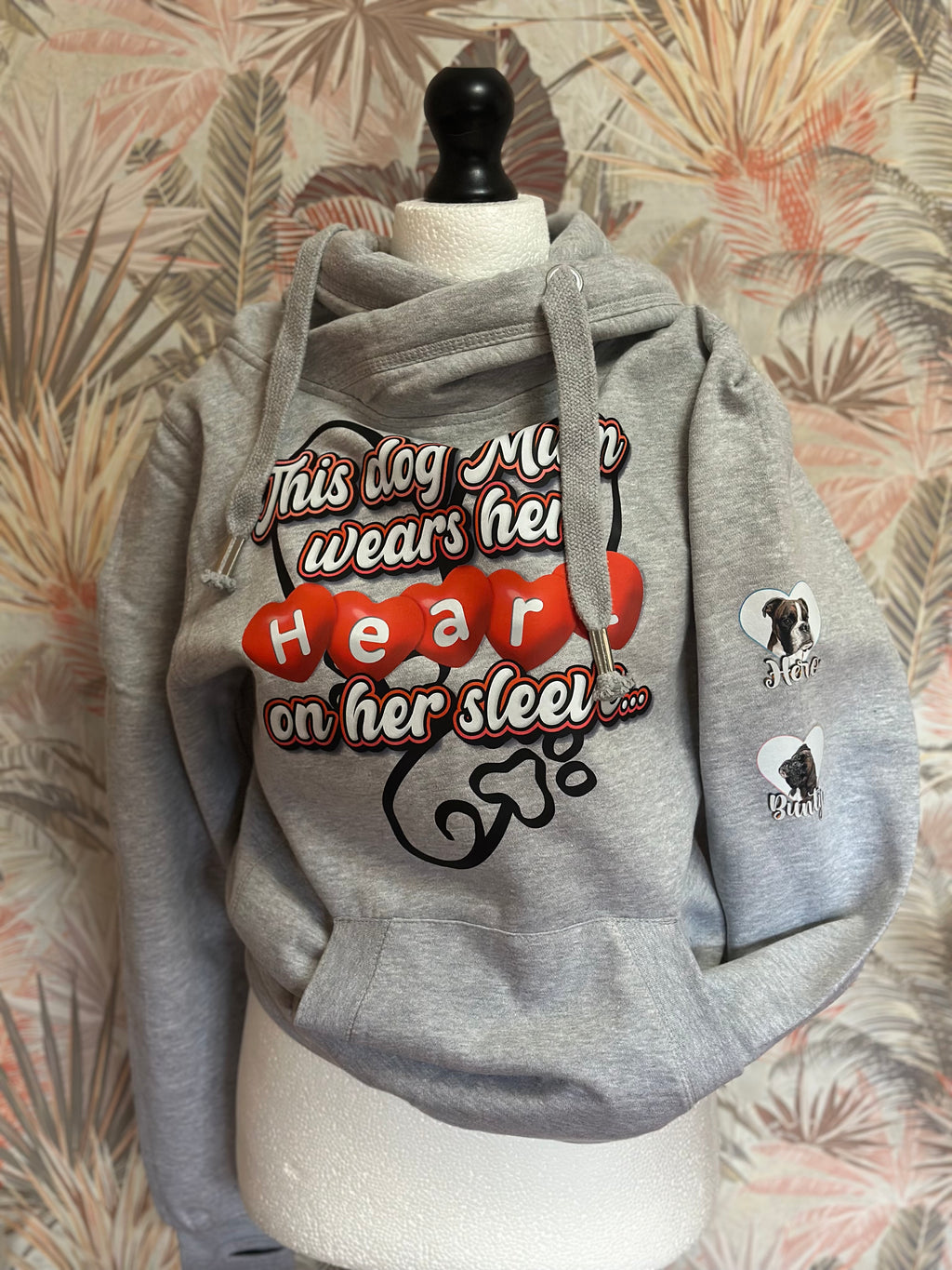 Premium Personalised Heart on My Sleeve Pet Hoodie
