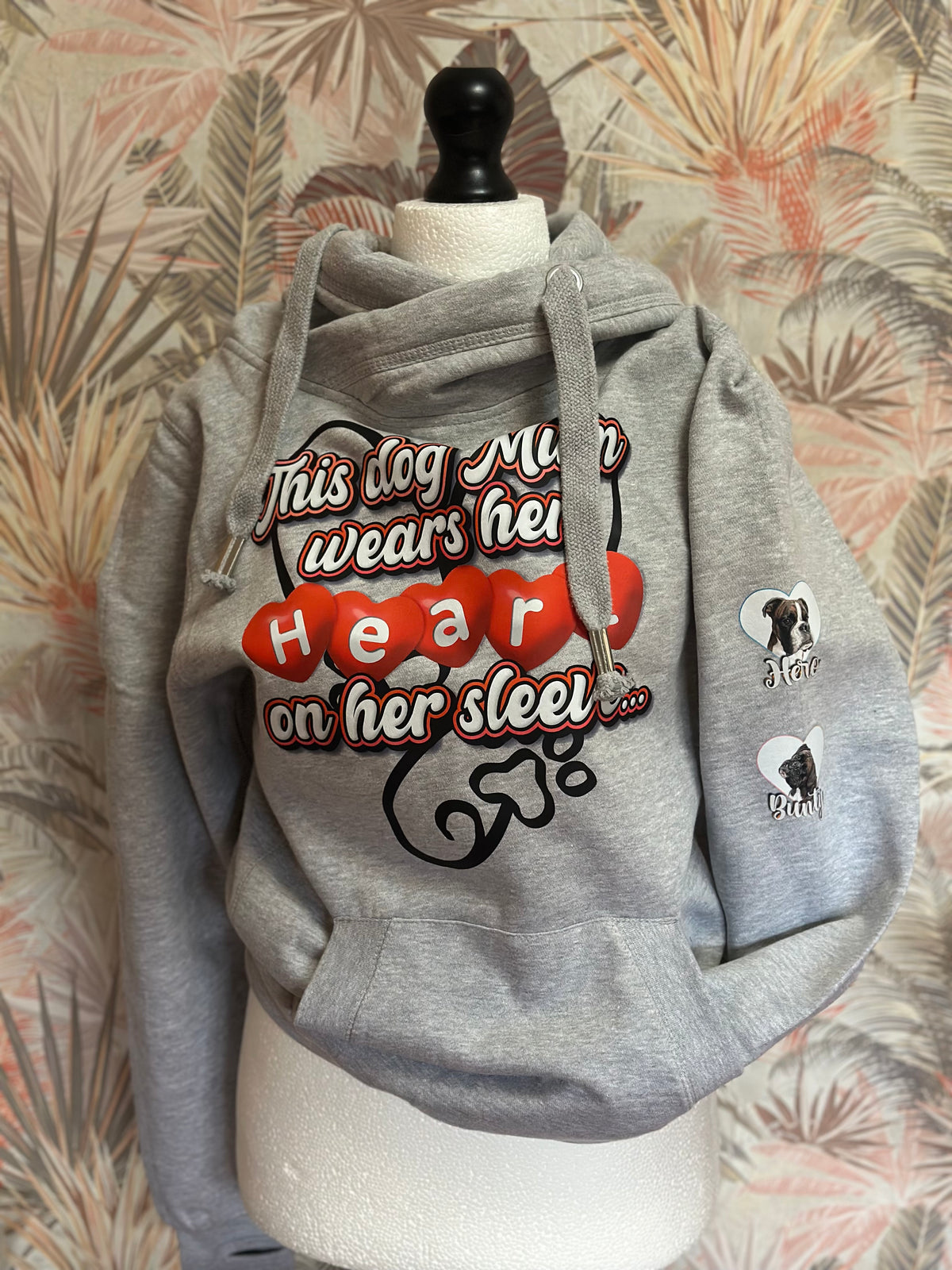 Premium Personalised Heart on My Sleeve Pet Hoodie