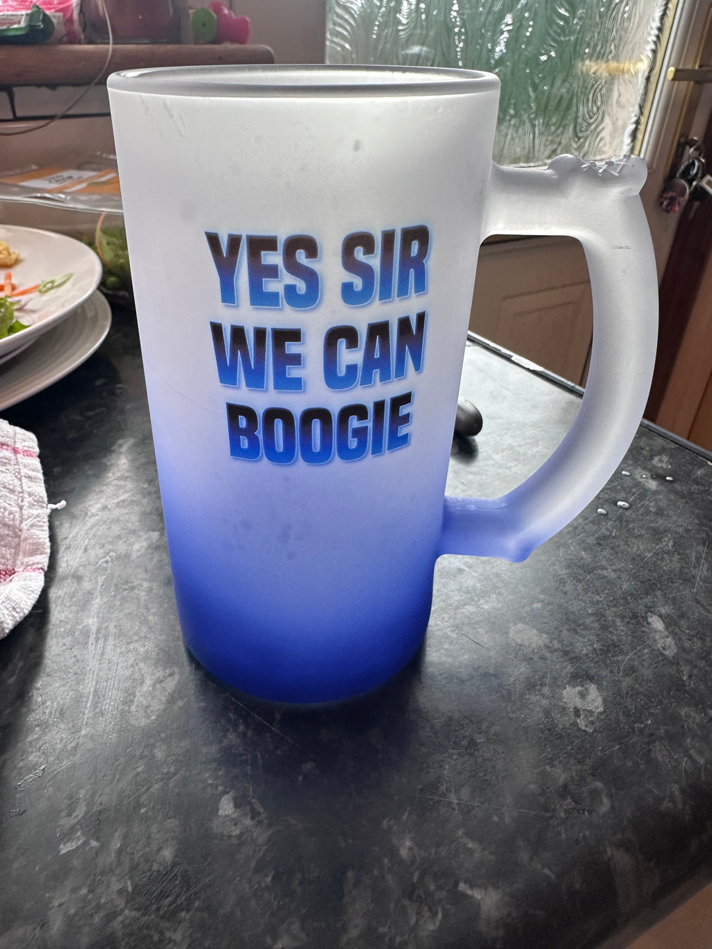 Barware & Drinkware: Personalised Ombré Frosted Tankard – Custom Caricature Edition