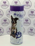 Customised Dog Lover 20oz Skinny Tumbler – Personalised Stainless Steel Travel Mug with Straw & Splash-Proof Lid