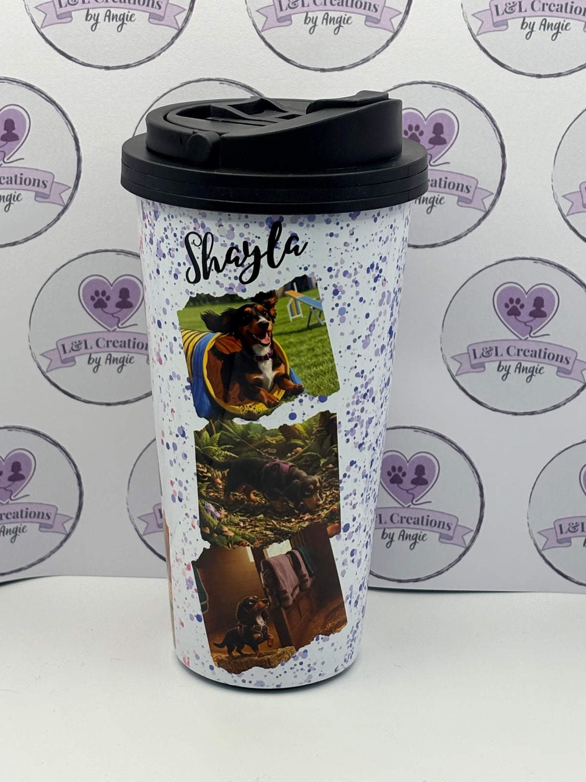 Customised 16oz Stainless Steel Travel Tumbler with Handled Lid – Personalized Coffee Mug, Leak-Proof Travel Cup with Handle