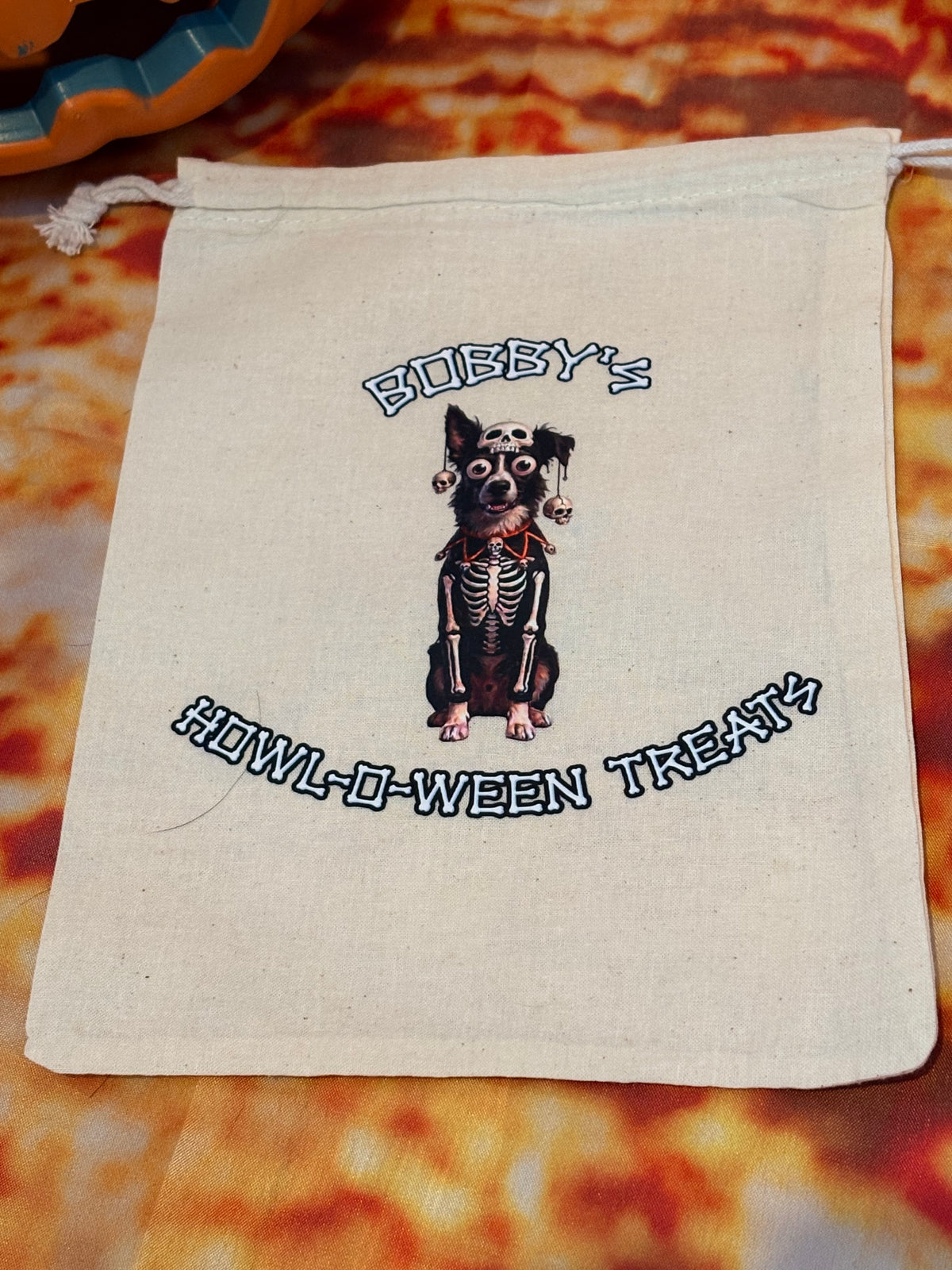 PRE-ORDER - Personalised Dog Halloween Treat Bag | Custom Pet Costume Drawstring Pouch UK