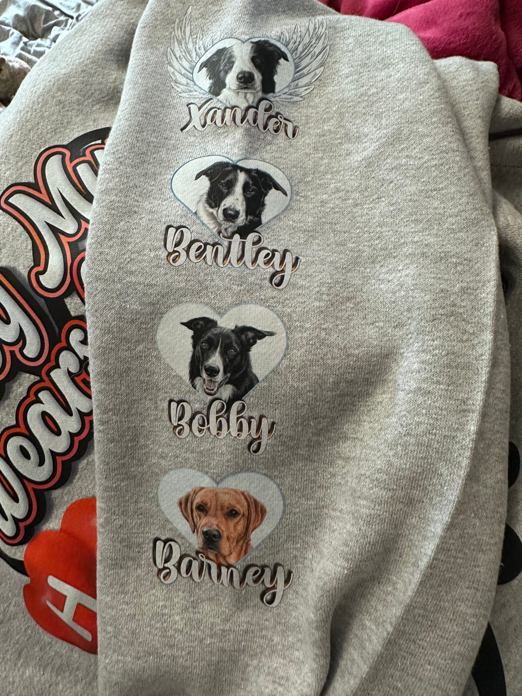 Custom Dog Mom "Heart on Her Sleeve" Luxury Cowl Neck Hoodie