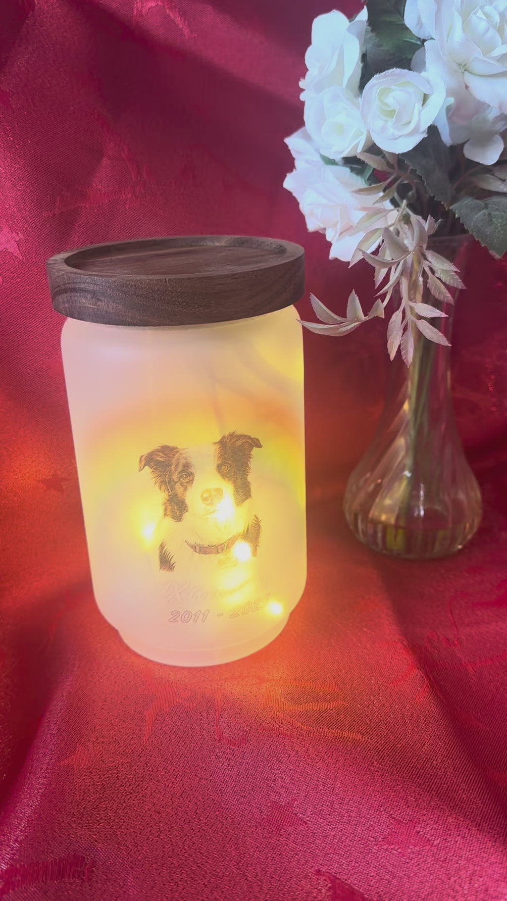 🌈🐾 Custom Rainbow Memorial Pet Light – Handcrafted Frosted Glass Jar 🐾🌈