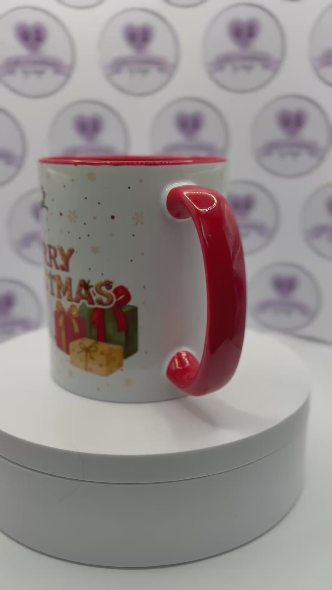 PRE-ORDER: Personalised Christmas Pet & Child Mug – Santa & Elves Festive Red Ceramic Mug - Made in Scotland