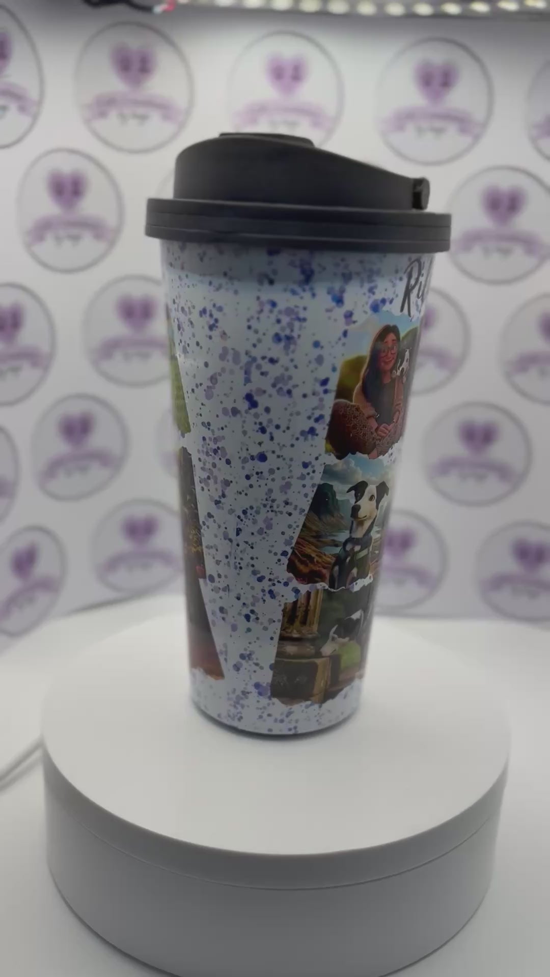 Customised 16oz Stainless Steel Travel Tumbler with Handled Lid – Personalized Coffee Mug, Leak-Proof Travel Cup with Handle